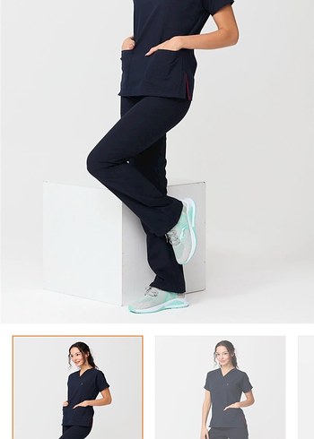 Lacivert hemşire forması - Görsel 3