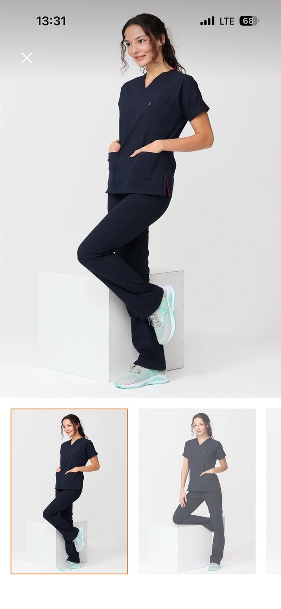 Lacivert hemşire forması - Görsel 3