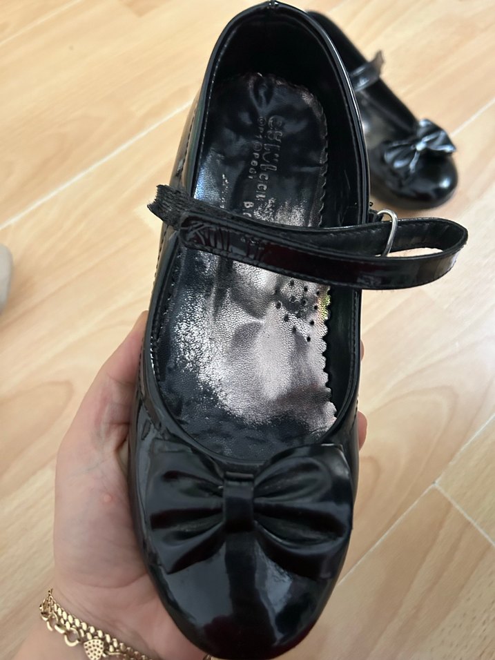 Kız Çocuk Siyah Fiyonk Detaylı Babet - Görsel 3