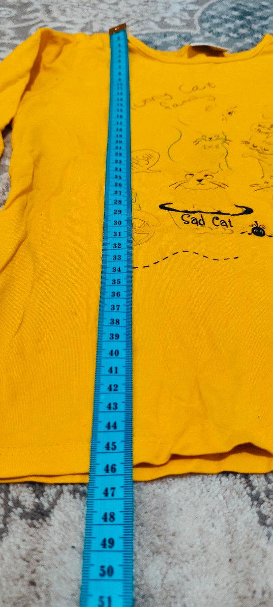 Sarı Kız Çocuk Baskılı Tişört - Görsel 3