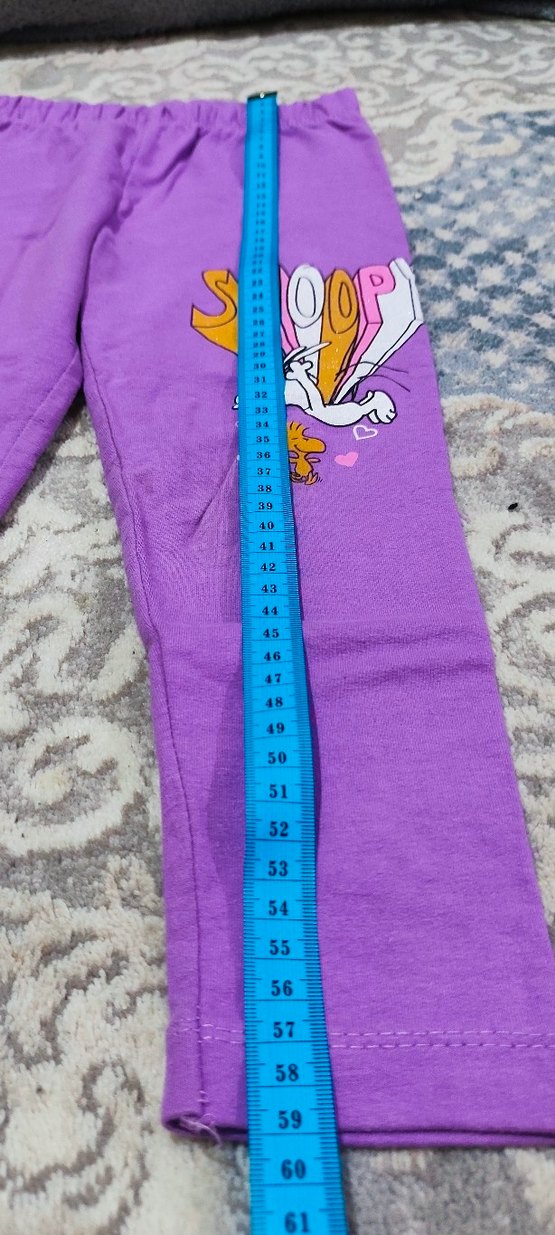 Kız Çocuk Mor Baskılı Tayt - Görsel 2