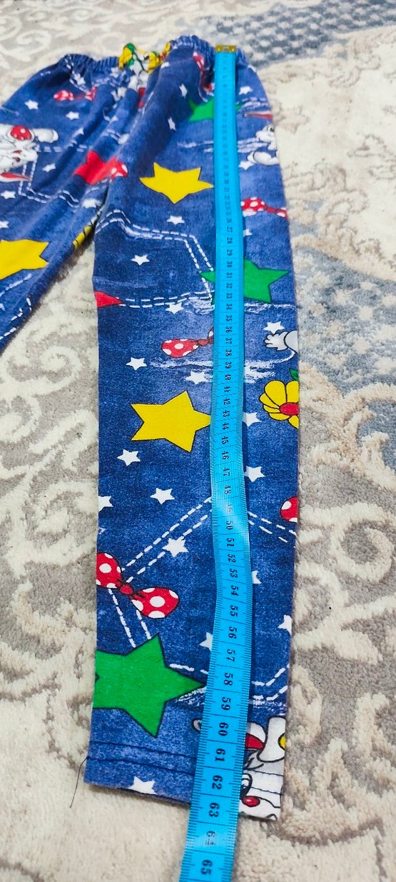 Kız Çocuk Çok Renkli Tie-Dye Desenli Denim Tayt - Görsel 3