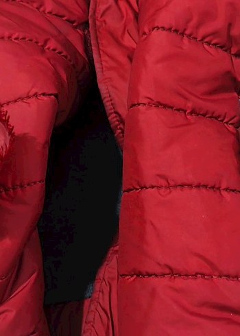 Koyu Kırmızı Kapüşonlu Erkek Mont - Görsel 6
