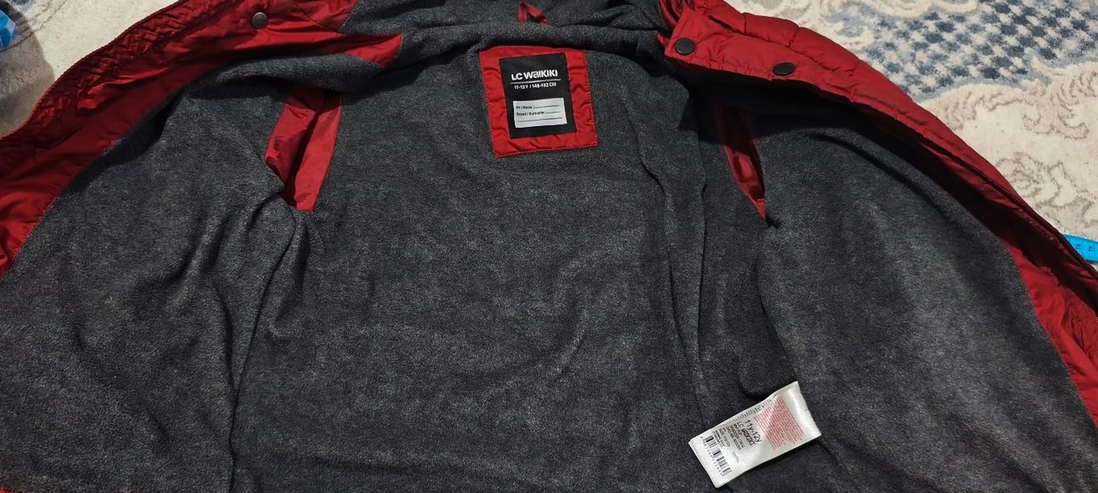 Koyu Kırmızı Kapüşonlu Erkek Mont - Görsel 2