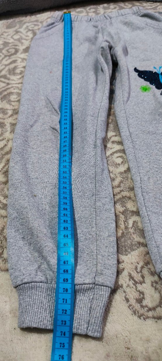 Kız Çocuk Gri Nakışlı Rahat Eşofman - Görsel 3