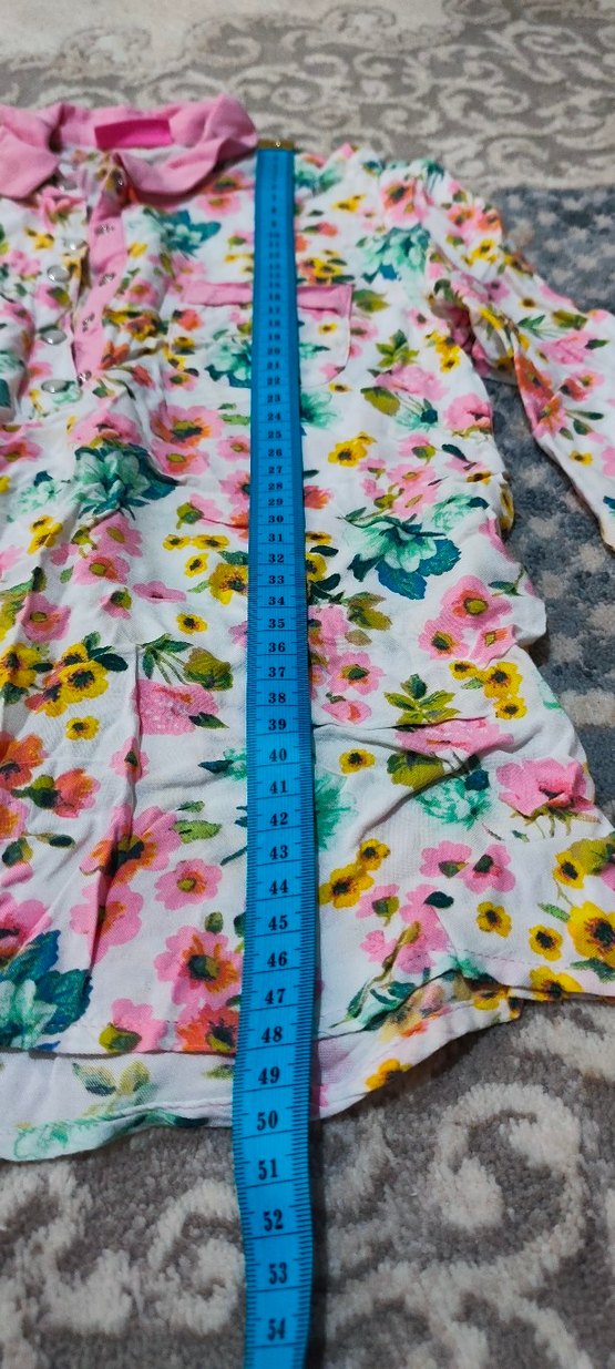 Çiçek Desenli kız çocuk gömleği - Görsel 3