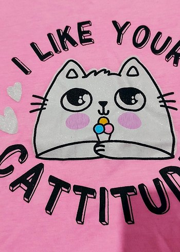 Kız Çocuk Pembe Kısa Kollu Tişört - Görsel 3