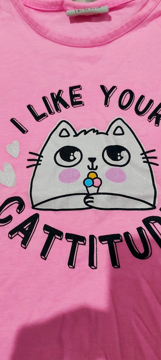 Kız Çocuk Pembe Kısa Kollu Tişört - Görsel 3