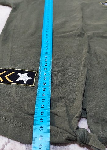 Kız Çocuk Haki Nakışlı Kısa Kollu Tişört - Görsel 3