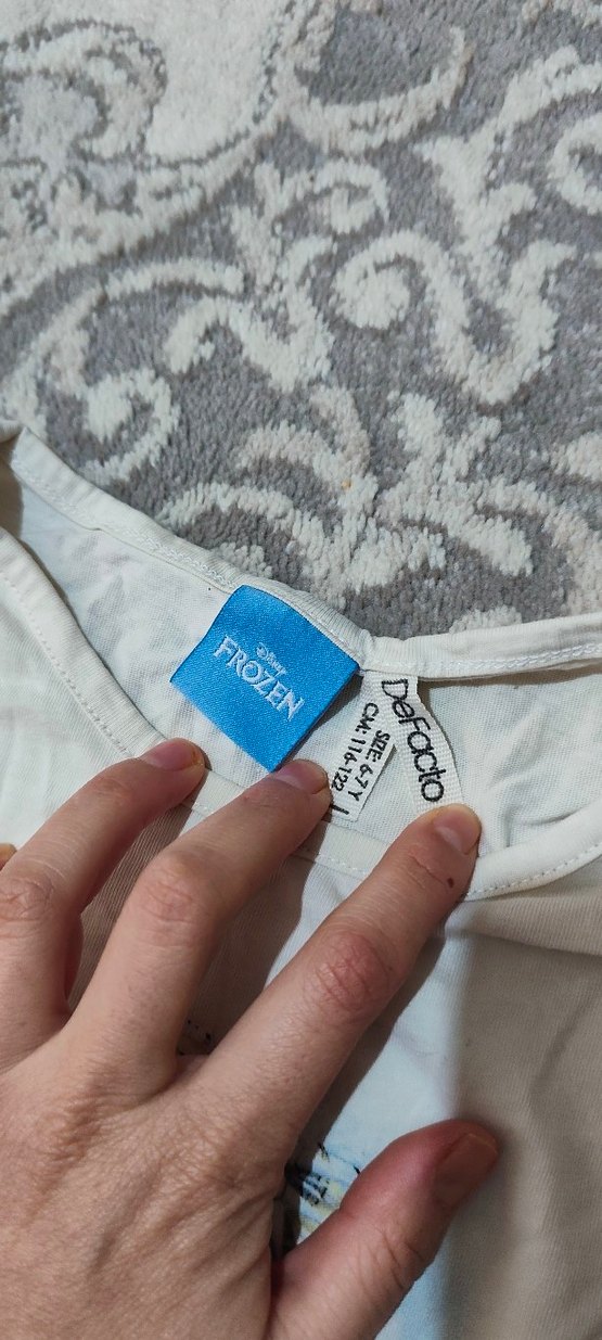 Kız Çocuk Beyaz Baskılı Kısa Kollu Tişört - Görsel 3