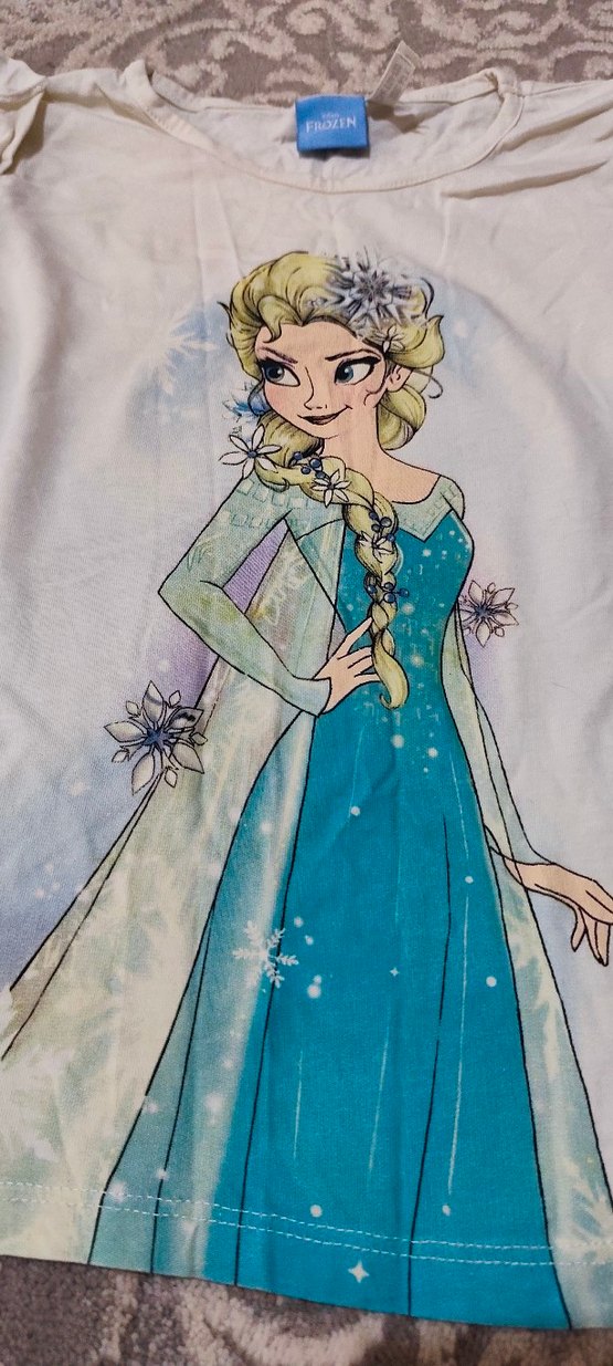 Kız Çocuk Beyaz Baskılı Kısa Kollu Tişört - Görsel 2