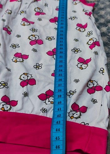 Kız Çocuk Pembe Desenli Kolsuz tişört - Görsel 3