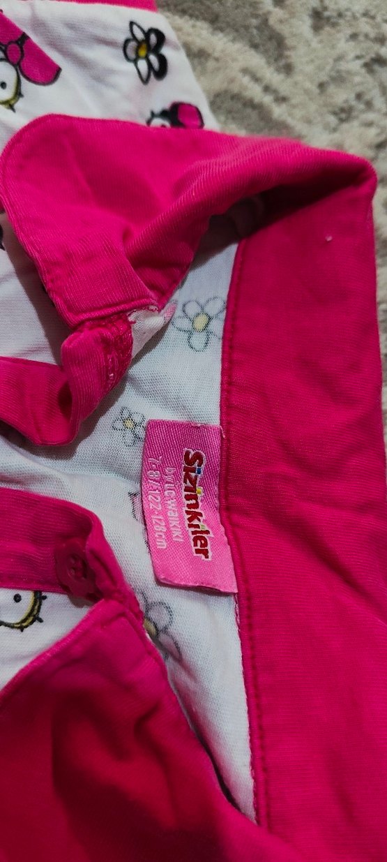 Kız Çocuk Pembe Desenli Kolsuz tişört - Görsel 2