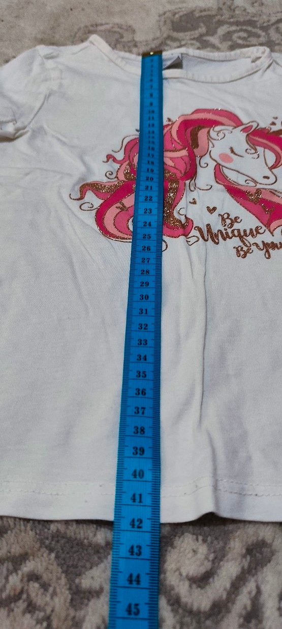 Kız Çocuk Pembe Unicorn Baskılı Tişört - Görsel 4