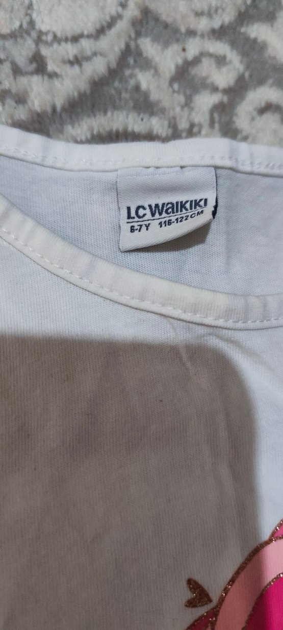 Kız Çocuk Pembe Unicorn Baskılı Tişört - Görsel 2