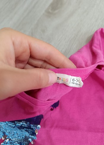 Koton Kız Çocuk Pullu Denizatı Baskılı Pembe Tişört