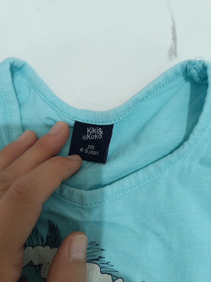 Turkuaz Renkli Baskılı Çocuk Atletleri - Görsel 4