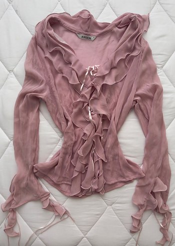 Diğer Vintage Fairy Lolita Firfirli Saten Kurdeleli Bluz