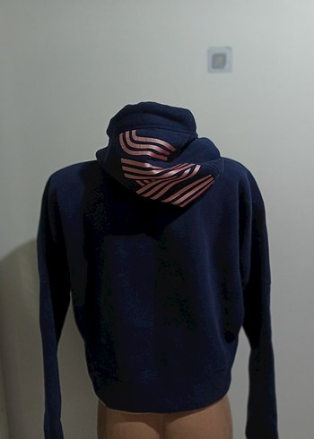 Superdry Dar Kesim, Baskılı Mavi Kadın Sweatshirt
