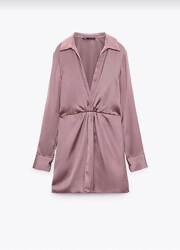Zara Zara saten gömlek elbise 
