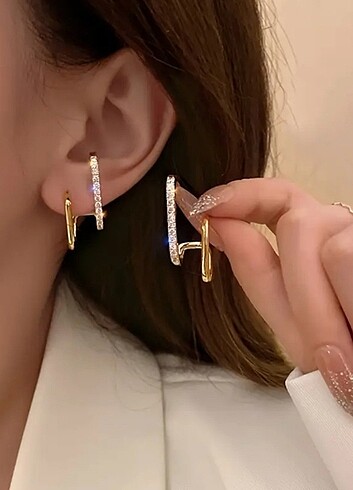 çelik vintage Gold küpe kararmaz 