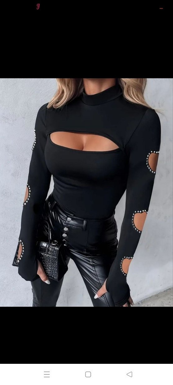 Siyah bluz, Uzun Kollu, Gösterişli - Görsel 3