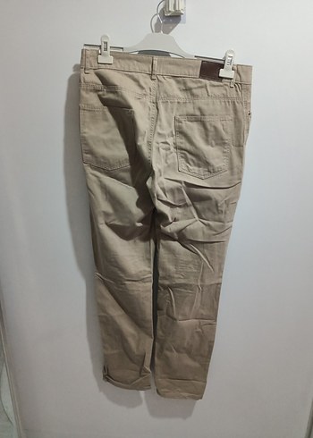 31 Beden Bej Keten Erkek Pantolon,