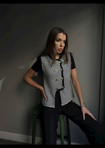 massimo dutti Gold dügmeli yelek