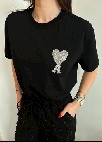 taşlı tshirt amiparis