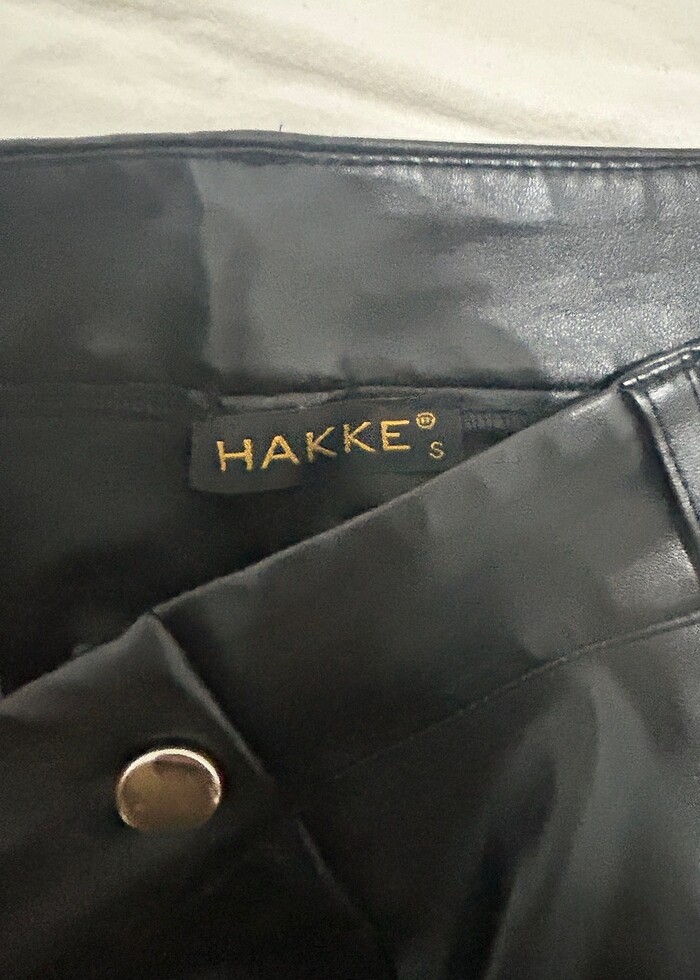 Yüksek Bel Deri Pantolon - Görsel 2