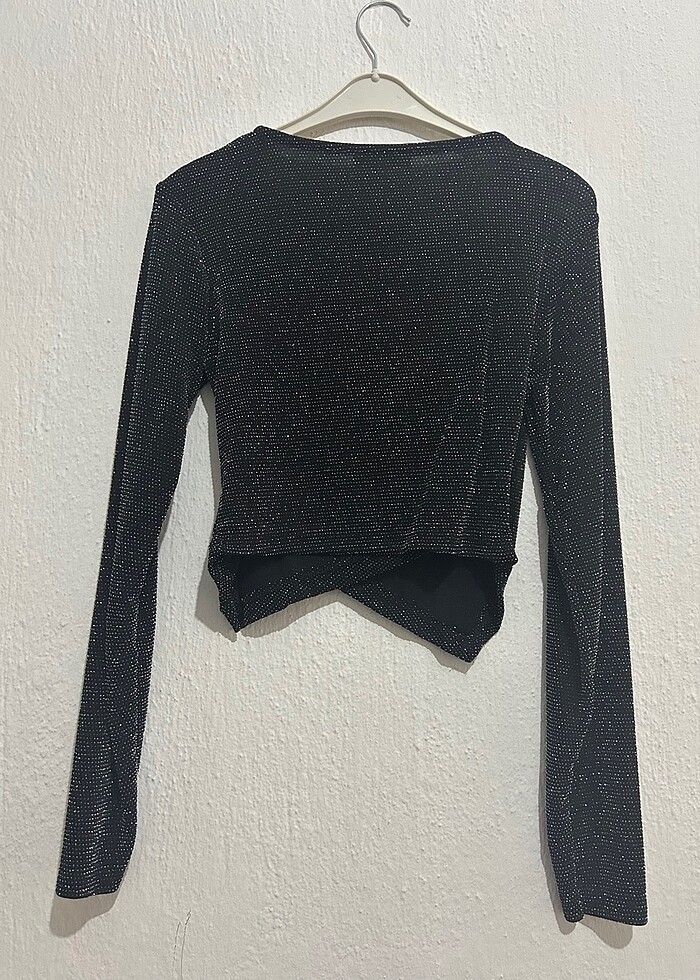 Parlak crop Bluz - Görsel 2