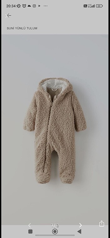 Zara suni yünlü tulum