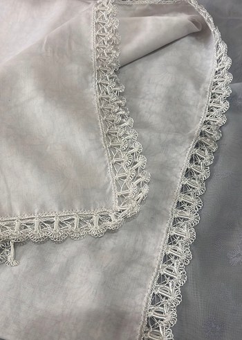 Tığ oyası beyaz yazma yemeni - Görsel 3