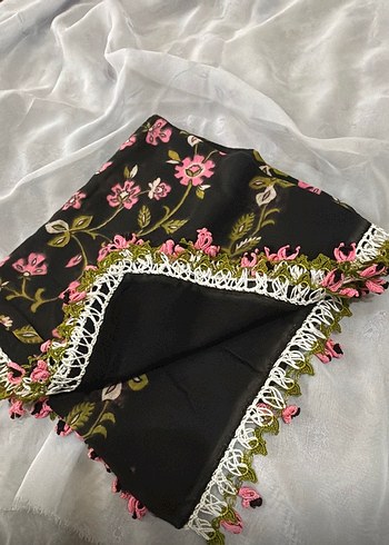 Tığ oyası yazma yemeni fular - Görsel 2