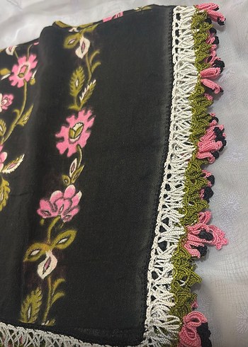 Tığ oyası yazma yemeni fular - Görsel 3