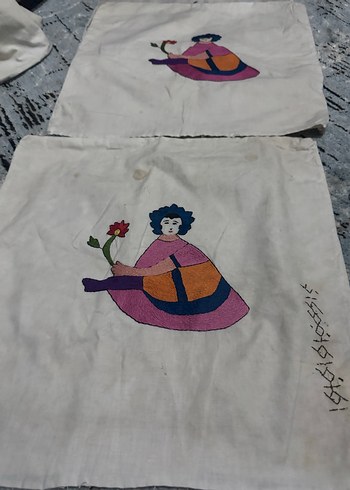 Nakışlı Çok Renkli Gri Yastık Kılıfları - Görsel 6