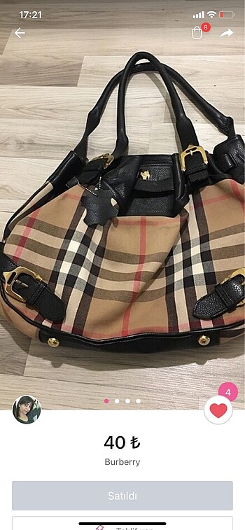 kol çantası burberry