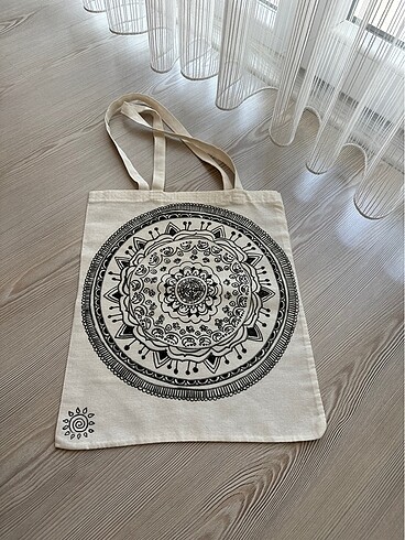 Mandala desenli bez çanta