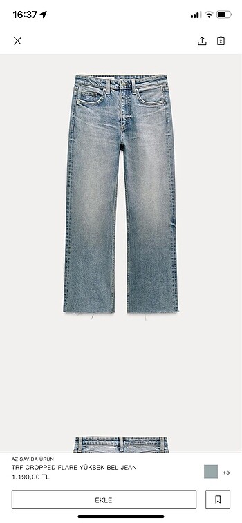 xs Beden Zara jean