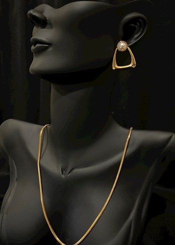 Gold çelik Küpe - Görsel 2