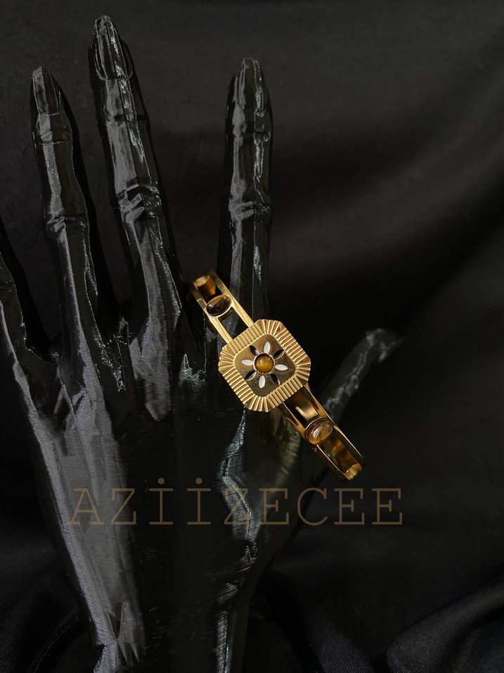 Çelik taş detaylı kelepçe - Görsel 2