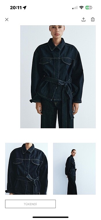 Zara kemerli denim ceket