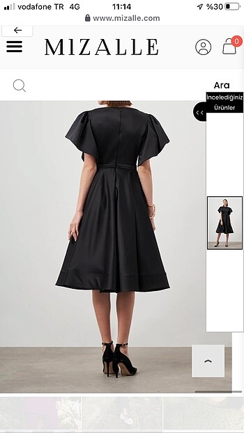 mizalle siyah midi boy abiye - Görsel 5
