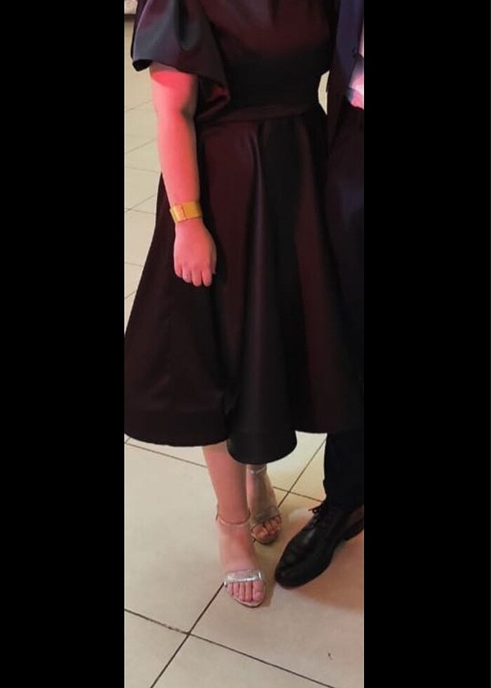 mizalle siyah midi boy abiye - Görsel 2