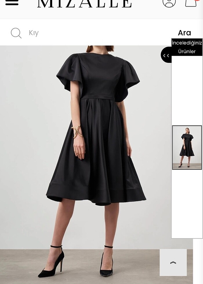 mizalle siyah midi boy abiye - Görsel 3