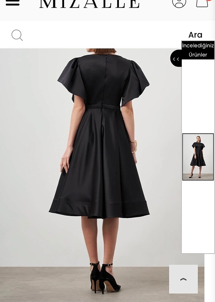 mizalle siyah midi boy abiye - Görsel 5