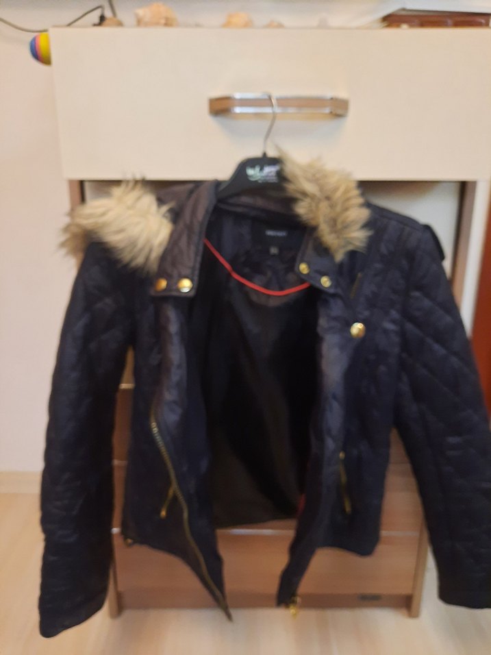 Kürk Detaylı Kahverengi Deri Kadın Ceket - Görsel 4