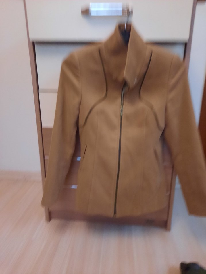 Düğmeli Bej Süet Kadın Ceket - Görsel 2