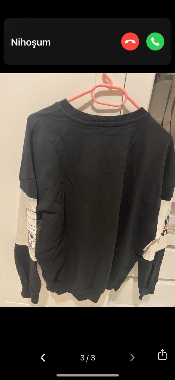 Kadın Siyah Baskılı Uzun Kollu Sweatshirt - Görsel 2