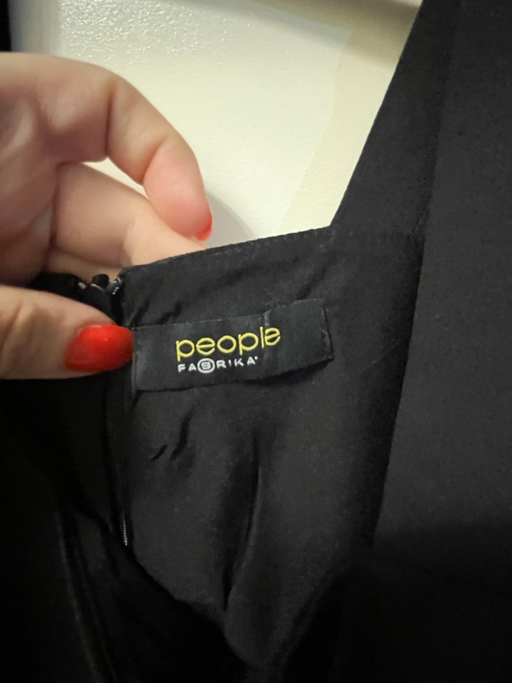 Kadın Siyah Uzun Kollu Drapeli Ofis Elbisesi - Görsel 3